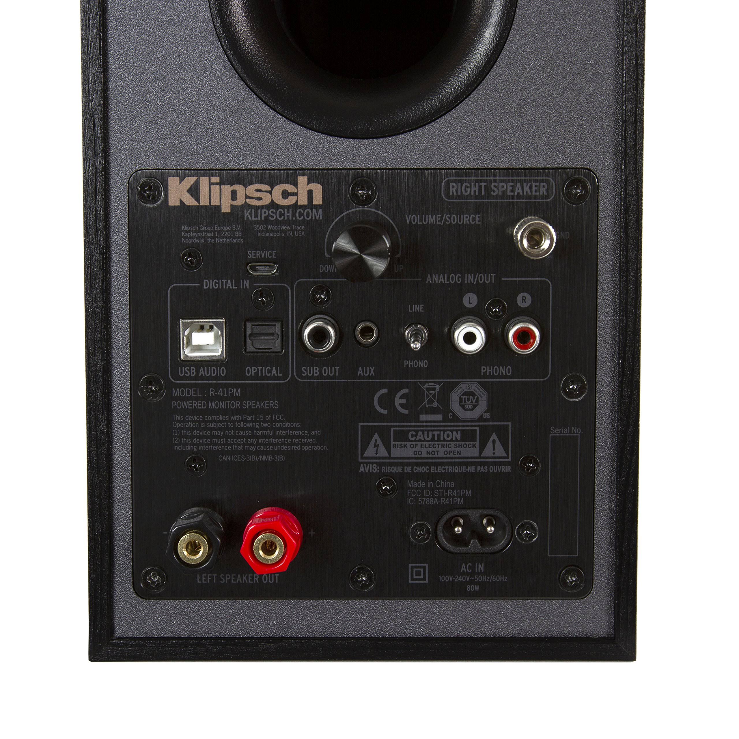 Klipsch R-41PM Powered Wireless Bookshelf Speakers (Pair, Black) F6945