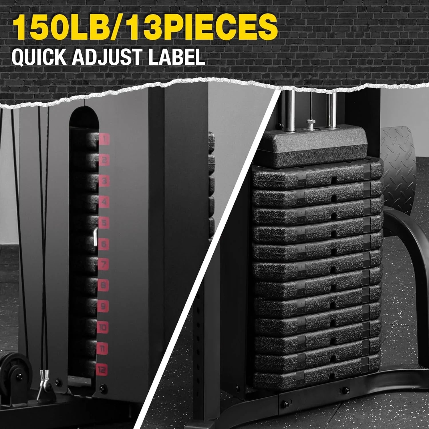Syedee Home Gym Station with 150LBS Weight Stack N7594