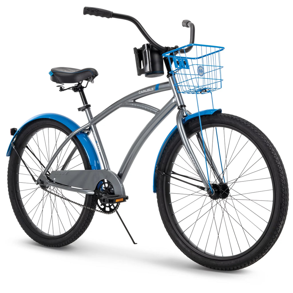 Huffy Carlisle 26-In. Cruiser Bicycle for Men, Gray and Blue