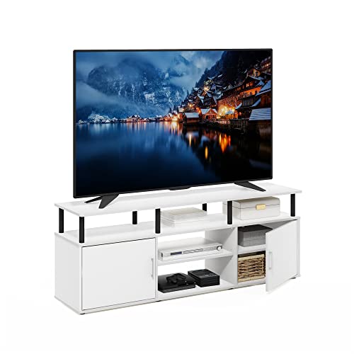 Furinno JAYA Large Entertainment Stand for TV Up to 55 Inch, French Oak Grey/Black V100781