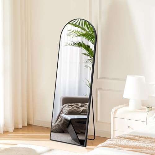 Sweetcrispy 64"x21" Arched Full Length Mirror, Standing or Leaning, Gold U4556