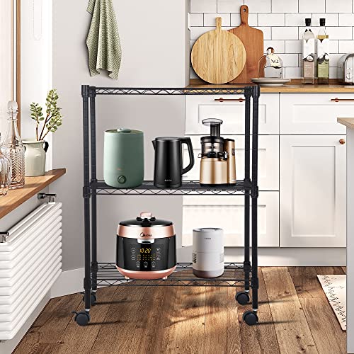 4 Tier NSF Wire Shelving Unit Heavy Duty Steel Storage Rack, Black X19089