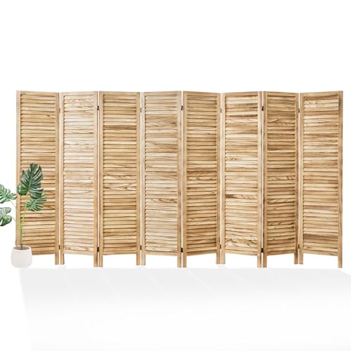 Room Partitions and Dividers, 5.6 Ft Tall Folding Wood Screen, 4 Panels S6959