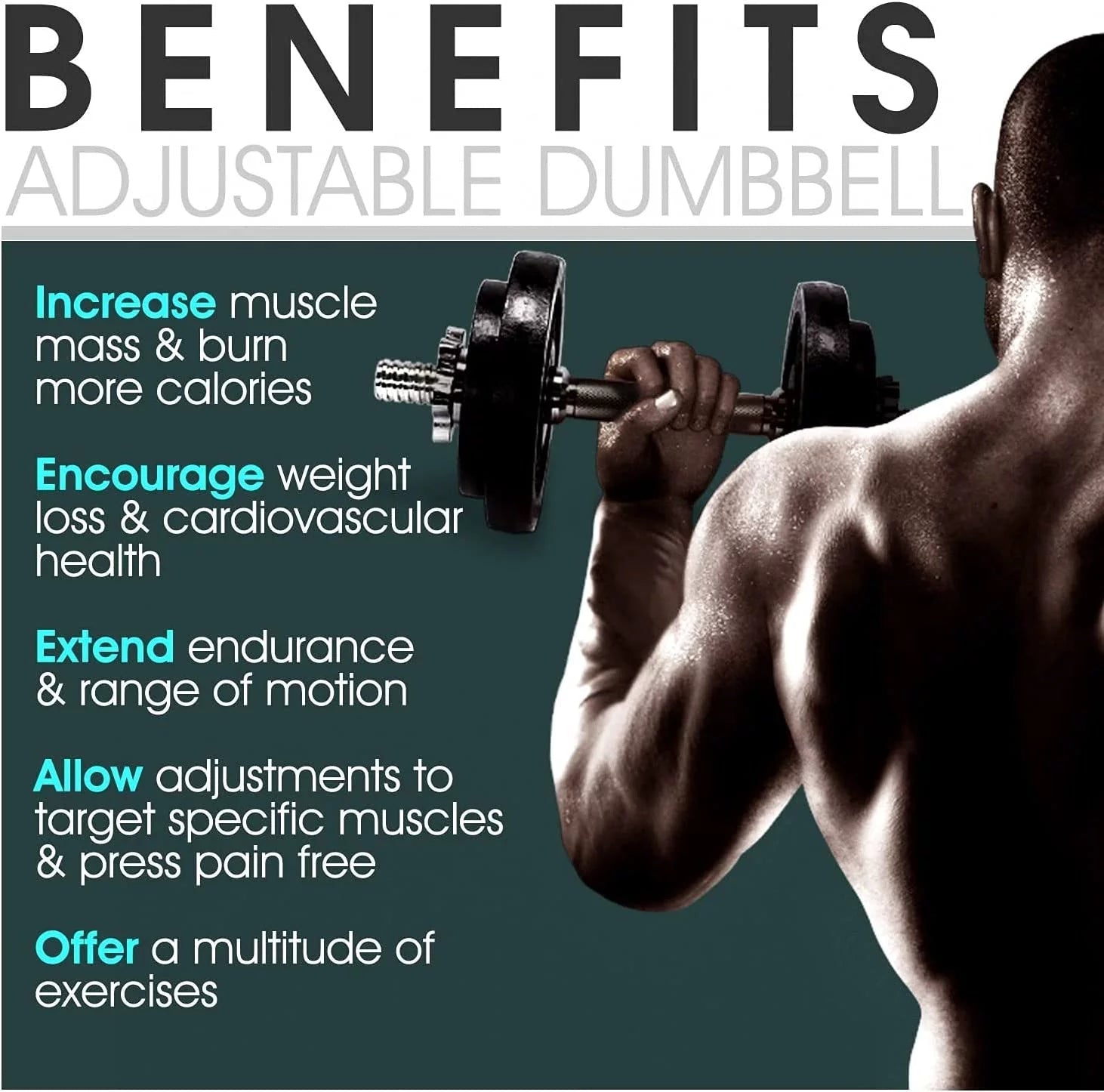 Yes4All 60 lbs Adjustable Dumbbell Set, Cast Iron Pair G3731