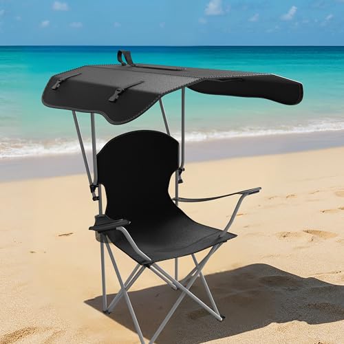 YSSOA Removable Footrest Reclining Camping Chair, Black J500901