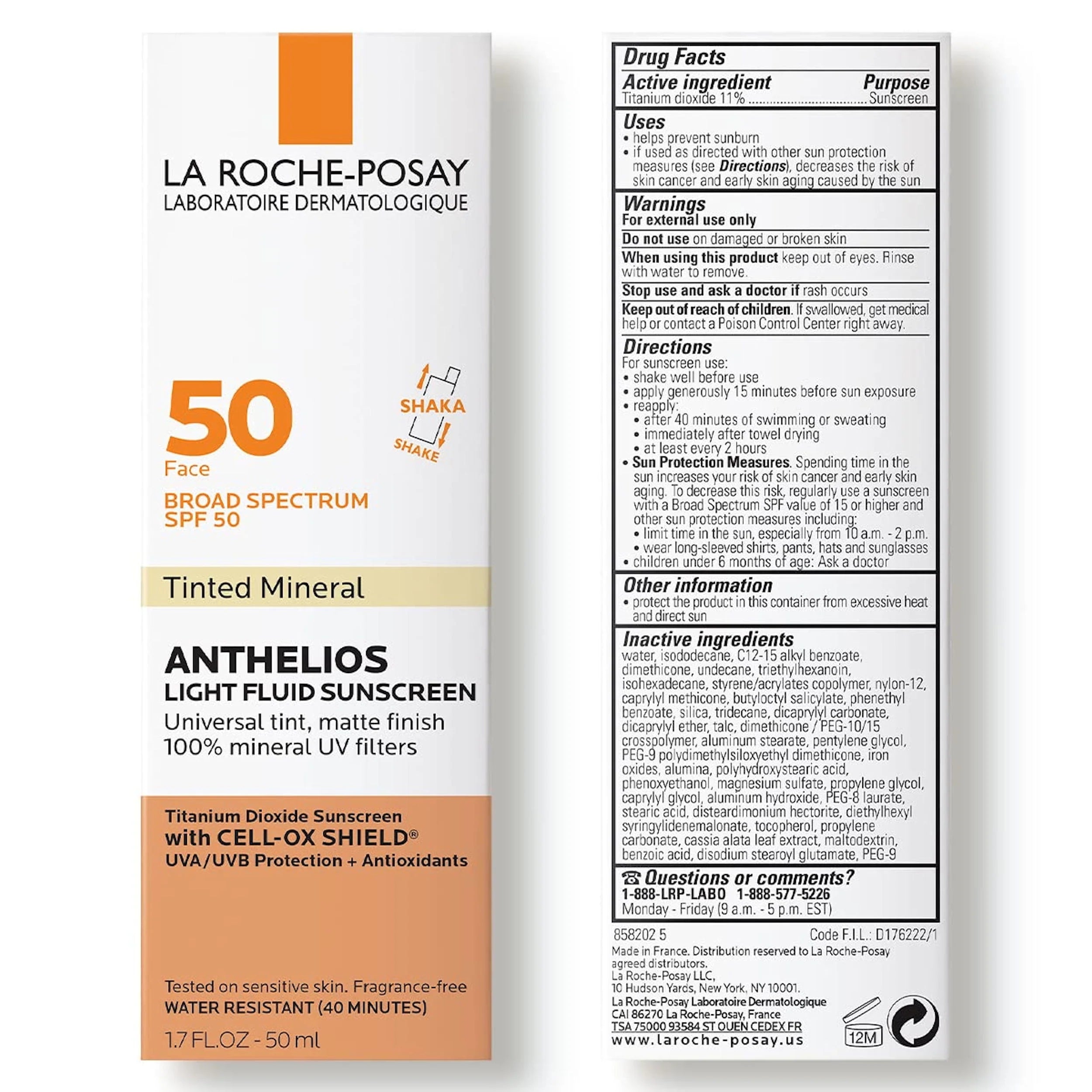 La Roche-Posay Anthelios Mineral Tinted Sunscreen SPF50 for Face 1.7 fl oz O844552