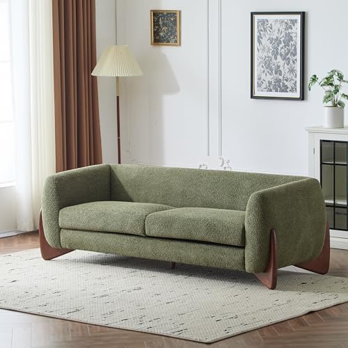 Christopher Knight Home Almab 82" Boucle 3-Seater Sofa, Wood Frame, Caramel Brown L227