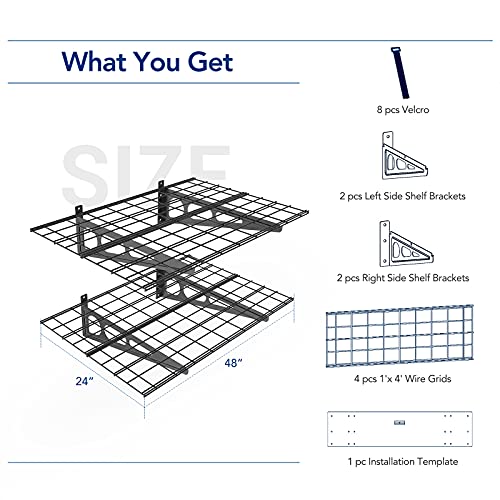FLEXIMOUNTS 2-Pack 2x6ft Garage Wall Shelving Rack, Black C244838