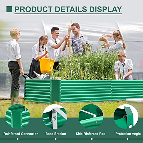 Land Guard 8×4×2 ft Galvanized Raised Garden Bed Kit for Vegetables D685