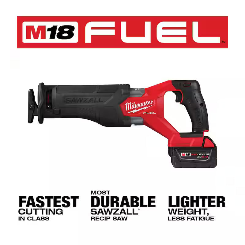 M18 FUEL 18V Brushless Cordless SAWZALL Reciprocating Saw Kit with Batteries, Charger & Case N772756