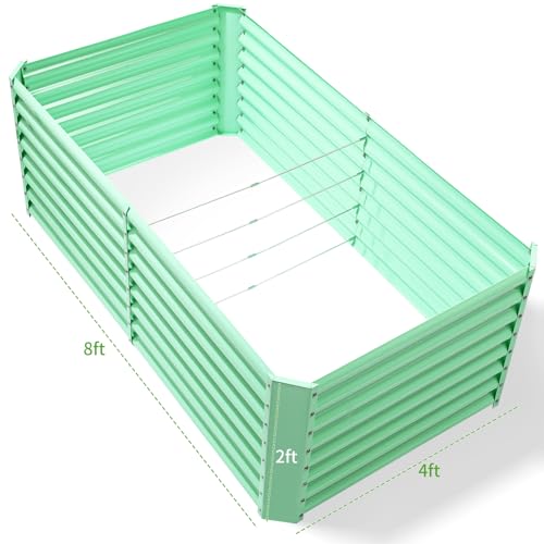 Land Guard 8×4×2 ft Galvanized Raised Garden Bed Kit for Vegetables D685