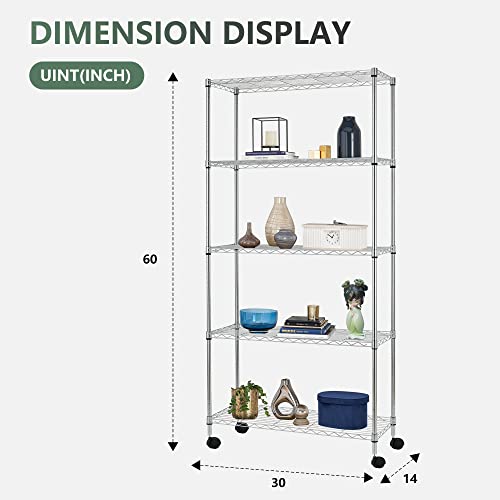 4 Tier NSF Wire Shelving Unit Heavy Duty Steel Storage Rack, Black X19089