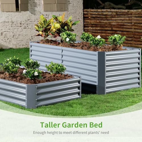 Land Guard 8×4×2 ft Galvanized Raised Garden Bed Kit for Vegetables D685