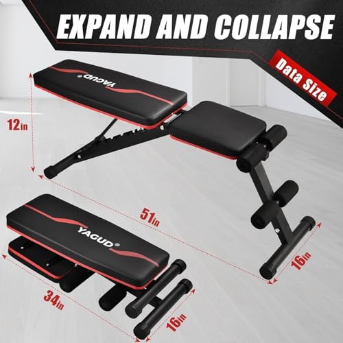 Adjustable Weight Bench for Home Gym, 800 LB Incline Decline Strength Training R306107