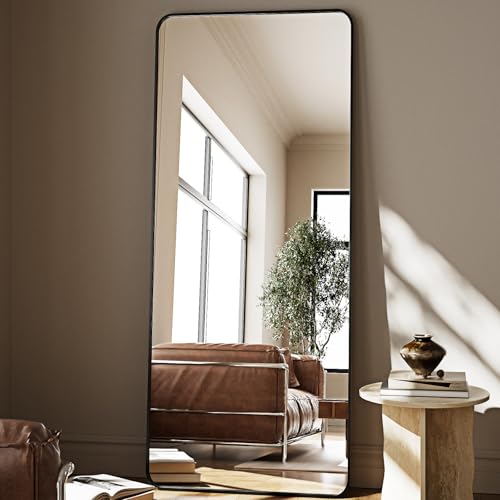HARRITPURE 56" x 21" Rounded Full Length Floor Mirror with Aluminum Frame I85546