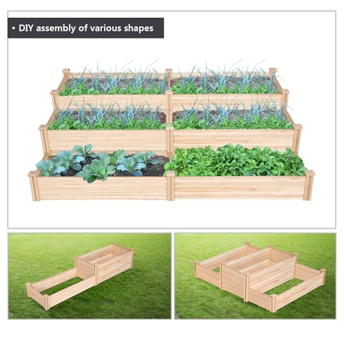 Yaheetech 8×2ft Wooden Raised Garden Bed for Flowers Vegetables Herbs Outdoor E283112