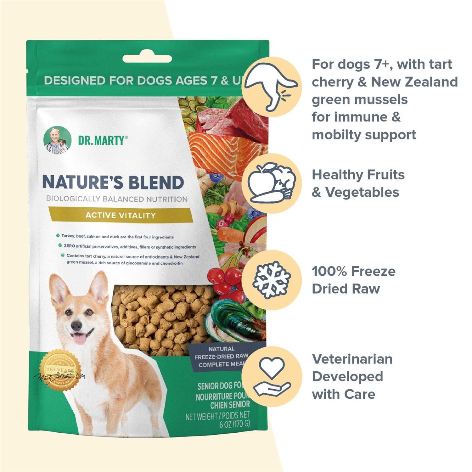 Dr. Marty Nature’s Blend Active Vitality Freeze Dried Raw Dog Food U549