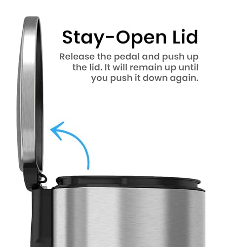iTouchless 13 Gallon Stainless Steel Automatic Kitchen Trash Can with Lid and Odor Filter G12862