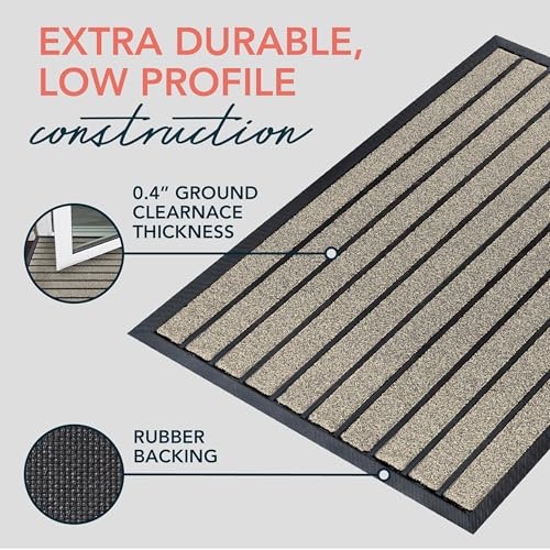 ubdyo Extra Durable Door Mat Non-Slip Outdoor Entrance 30" x 17" Bright Brown W5648