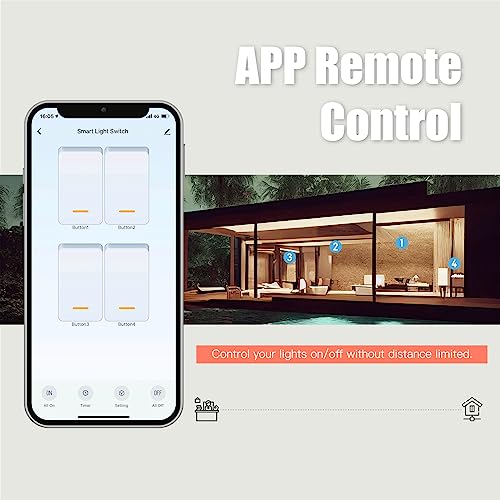 MOES Zigbee Smart Switch, No Neutral Wire, Single Pole, Works with Alexa & Google Assistant V385606