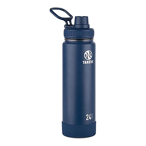 Takeya Actives Water Bottle with Spout Lid, 18 oz, Midnight Blue W579