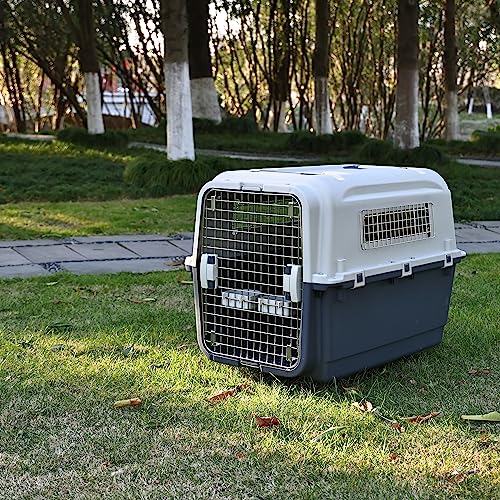 Plastic Dog Crate with Rolling Wheels, Airline Approved, Medium S135464