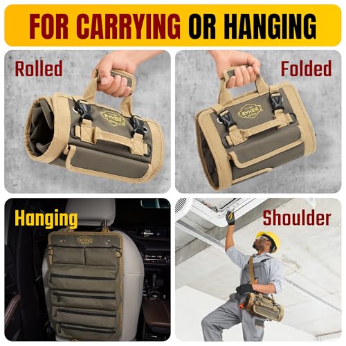 Ryker Roll Up Tool Bag Organizer with Detachable Pouches O5686