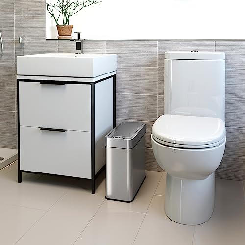 iTouchless 13 Gallon Stainless Steel Automatic Kitchen Trash Can with Lid and Odor Filter G12862