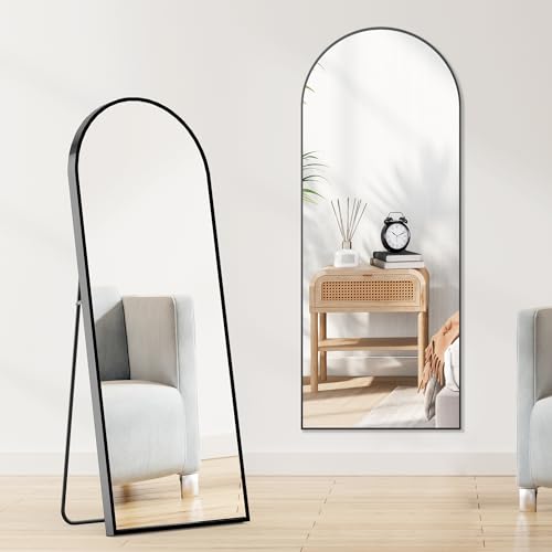 Sweetcrispy 64"x21" Arched Full Length Mirror, Standing or Leaning, Gold U4556