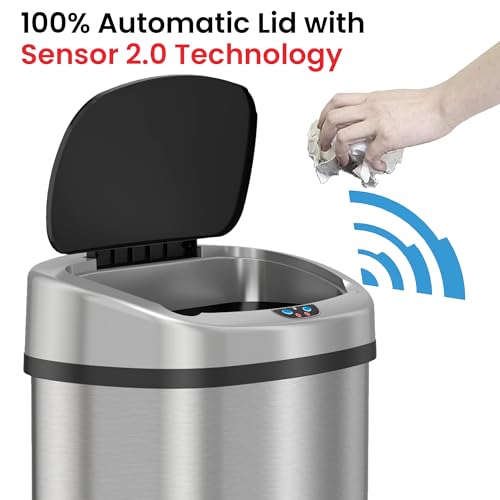 iTouchless 13 Gallon Sensor Trash Can 2.0 Stainless Steel W51921