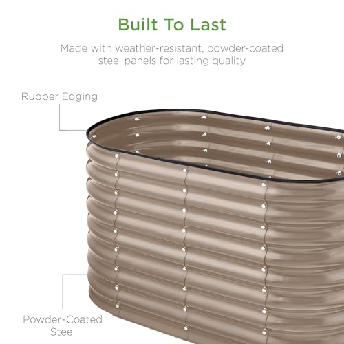 Best Choice Products 8x2x2ft Metal Raised Garden Bed Oval Planter Box for Vegetables, Herbs B5622