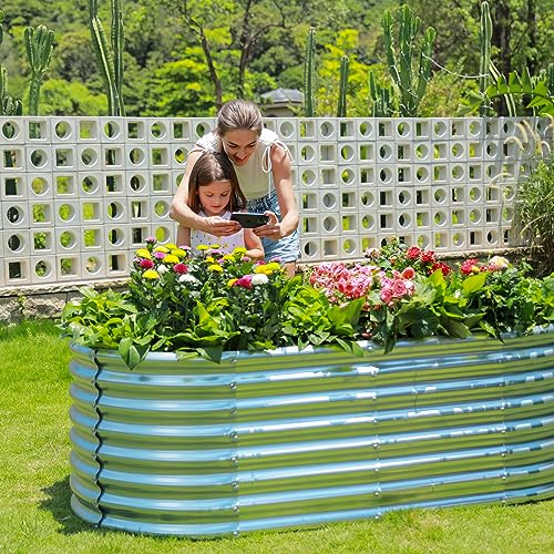 Land Guard 8×4×2 ft Galvanized Raised Garden Bed Kit for Vegetables D685