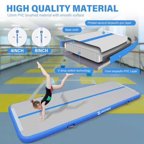 AKSPORT Gymnastics Air Mat Tumble Track with Air Pump A7907