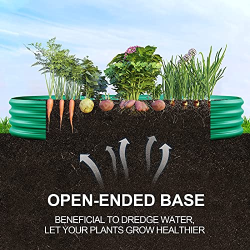 Land Guard Galvanized Raised Garden Bed Kit, Oval Large Metal Planter Box U192