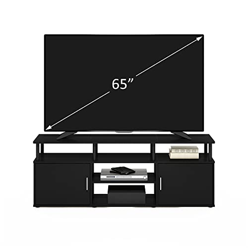 Furinno JAYA Large Entertainment Stand for TV Up to 55 Inch, French Oak Grey/Black V100781
