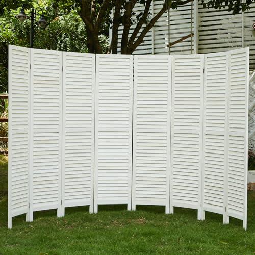 Room Partitions and Dividers, 5.6 Ft Tall Folding Wood Screen, 4 Panels S6959