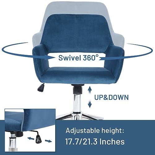 FurnitureR Fabric Upholstered Office Chair with Wheels, Adjustable Mid Back, Beige O766754