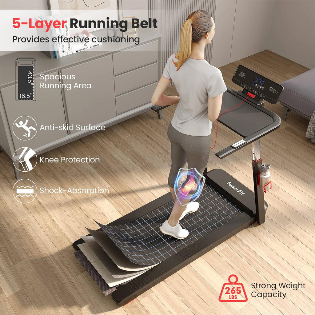 Superfit 3HP Folding Treadmill with APP Control, Black Z7624