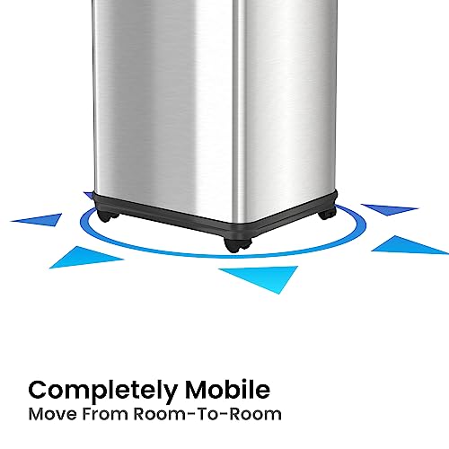iTouchless 13 Gallon Stainless Steel Automatic Kitchen Trash Can with Lid and Odor Filter G12862