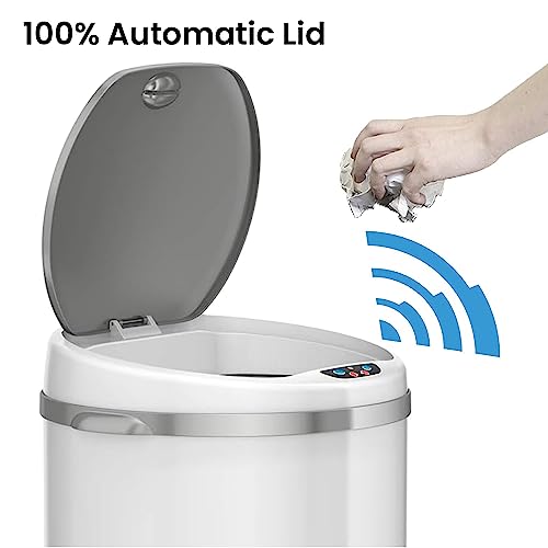 iTouchless 13 Gallon Stainless Steel Automatic Kitchen Trash Can with Lid and Odor Filter G12862