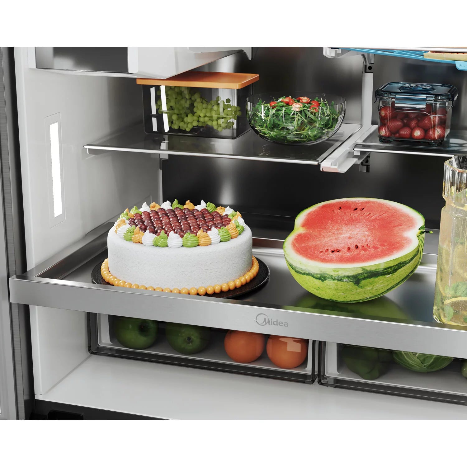 Midea 21.6 Cu. Ft. French Door Refrigerator, Stainless Steel W10647