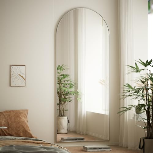 BEAUTYPEAK 65"x24" Arched Full Length Floor Mirror, Black D361