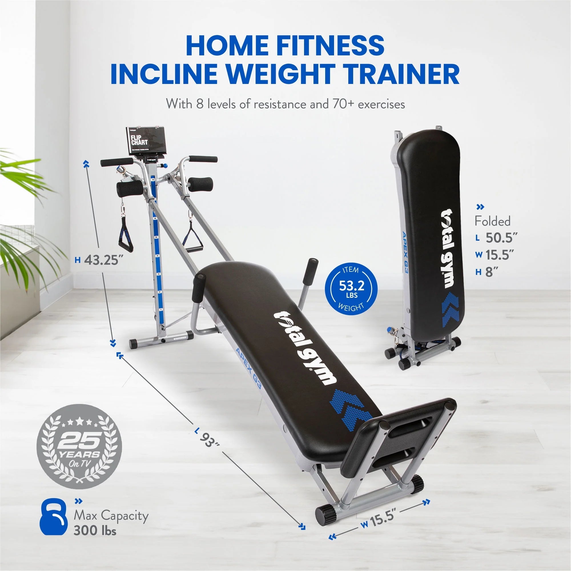 Total Gym APEX G5 Home Fitness Incline Weight Trainer N950425