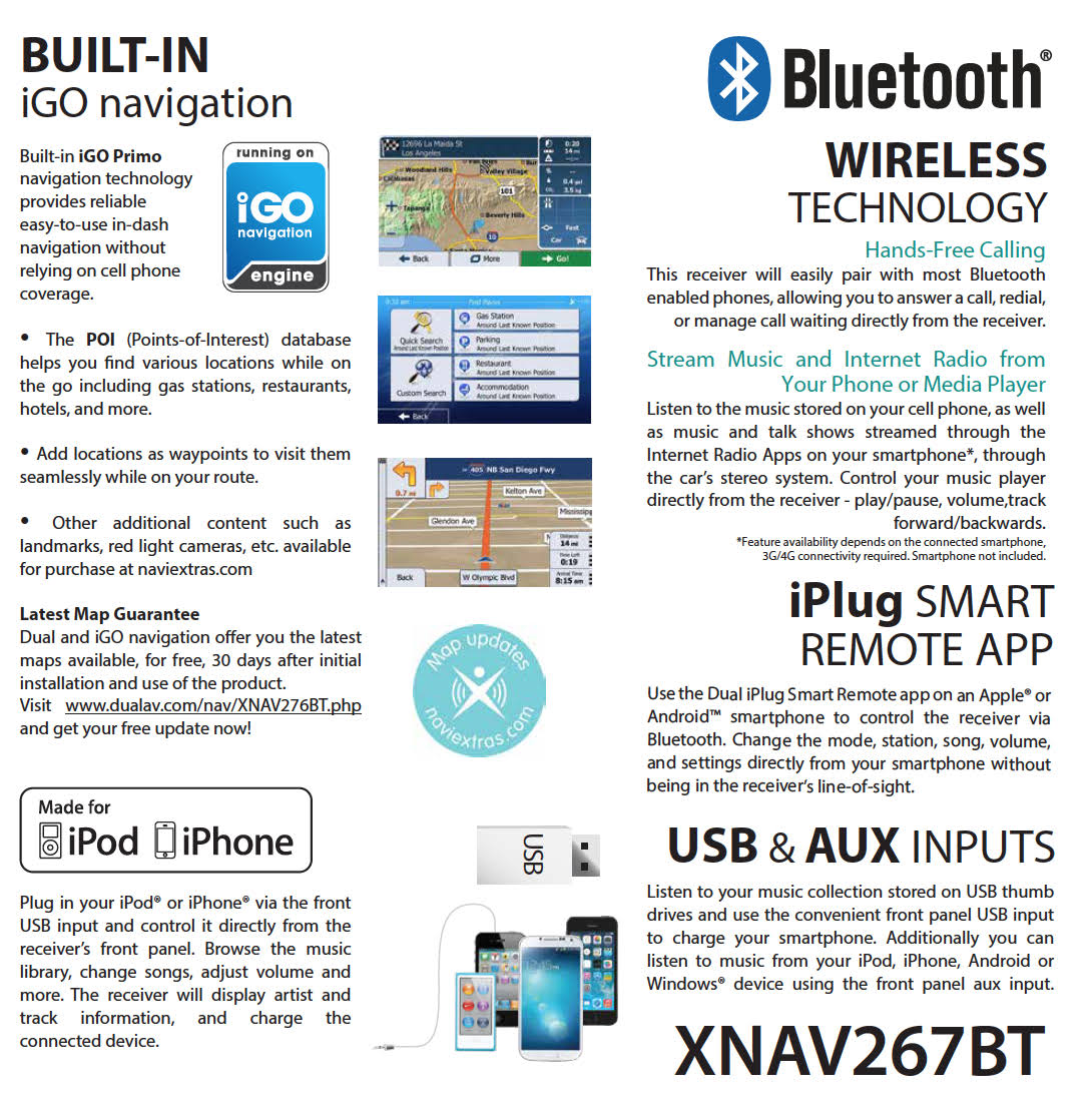 Dual Electronics XNAV267BT 6.2 inch Multimedia Touch M188