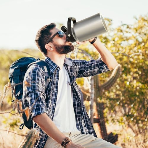 128oz Insulated Stainless Steel Water Bottle with Handle, Black W803
