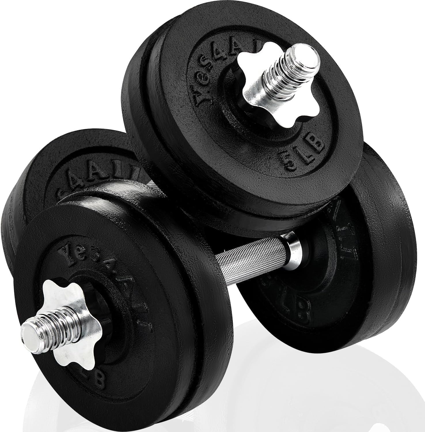 Yes4All 60 lbs Adjustable Dumbbell Set, Cast Iron Pair G3731