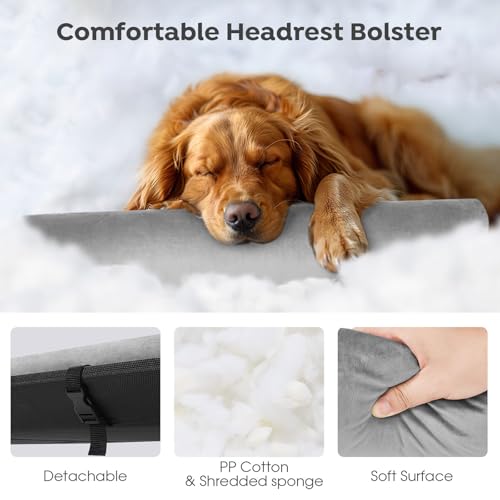 Veehoo Large Elevated Dog Bed, Outdoor Raised Cot with Removable Headrest, Breathable Washable Mesh R9070