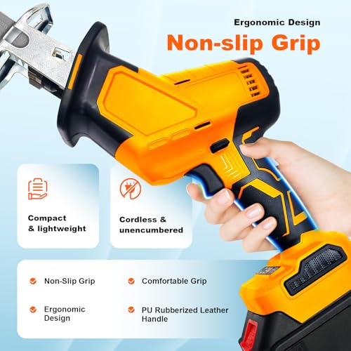 Brushless Electric Meat and Bone Saw, Handheld Butchering Tool with 3 Blades O115