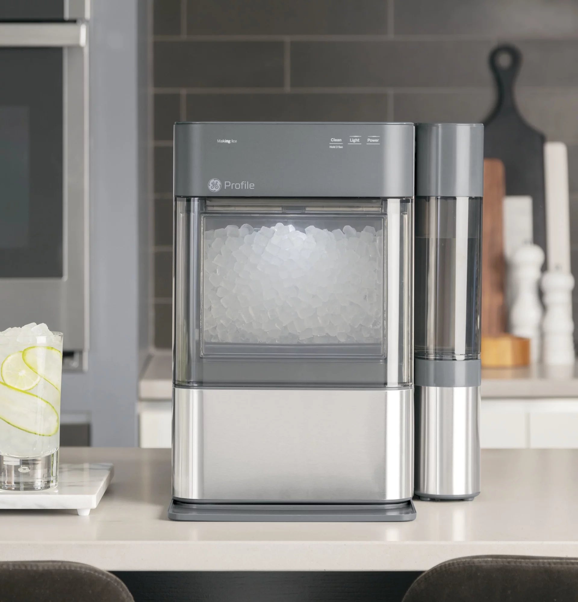 GE Profile Opal 2.0 Countertop Nugget Ice Maker with Side Tank, Stainless Steel Q7669