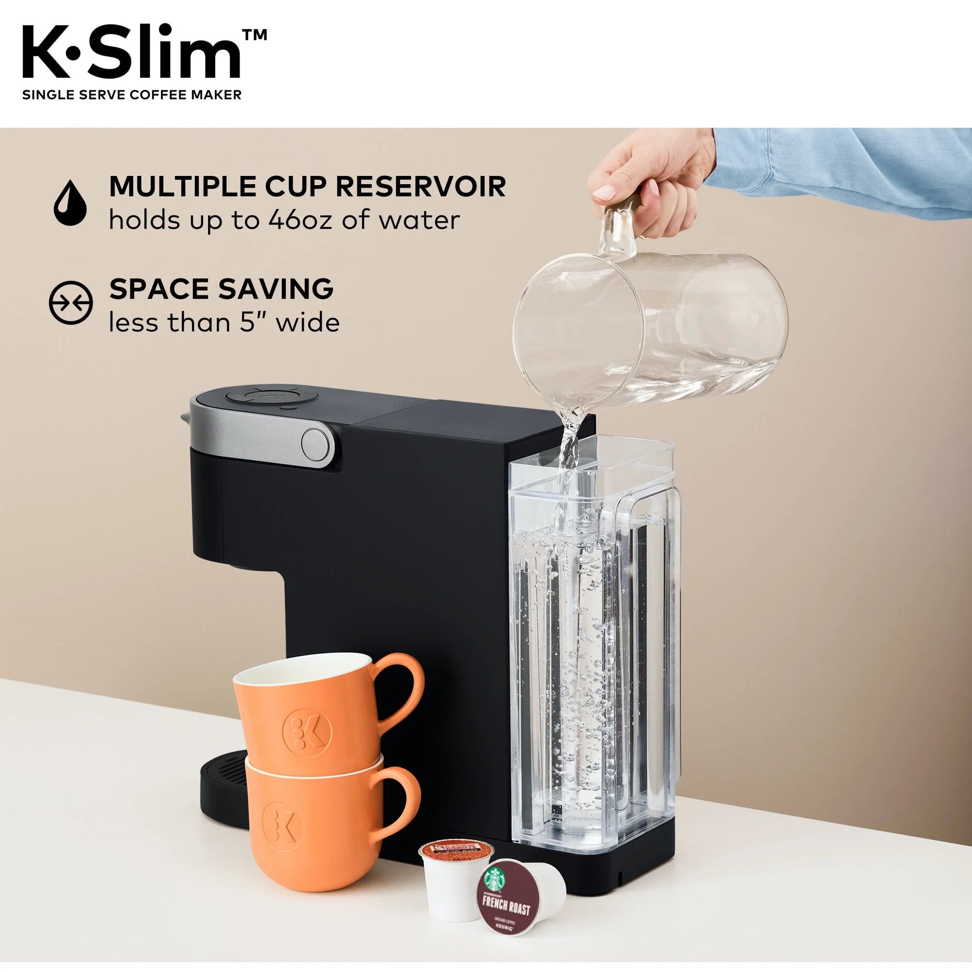 Keurig K-Slim Black Single-Serve K-Cup Pod Coffee Maker J75820
